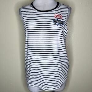Harley Davidson Tank Top Medium Women Sleeveless Striped Riding Biker Motorcycle